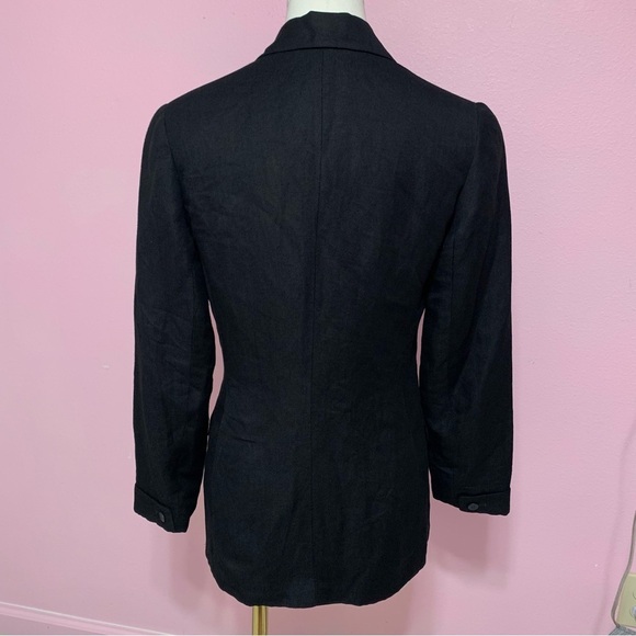 VTG Limited London Paris New York Black Linen Blend Blazer XS - Picture 3 of 16